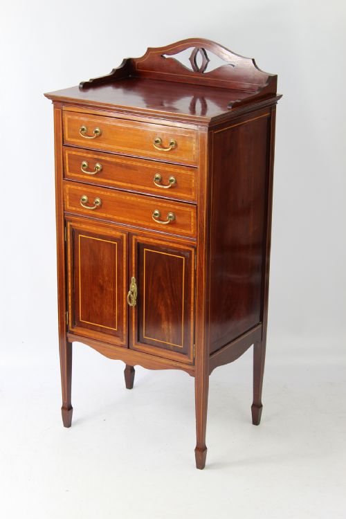 Edwardian Mahogany & Inlaid Music Cabinet