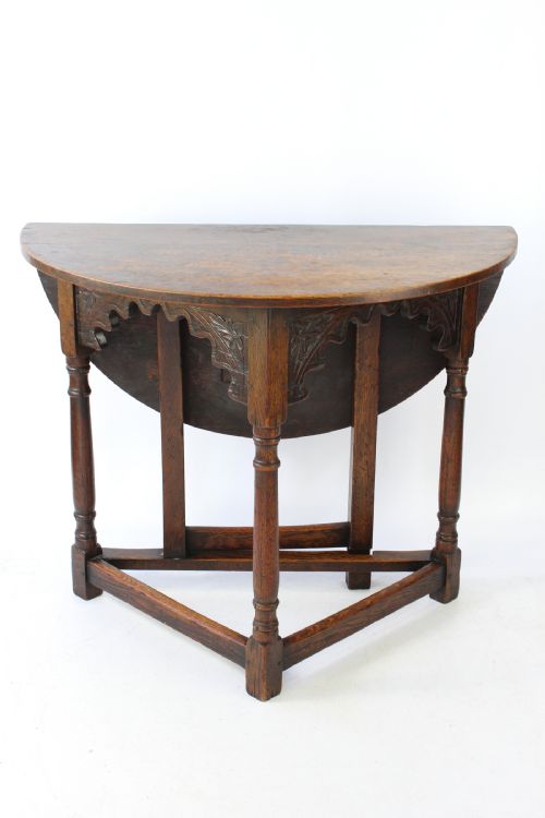 fig 1. Edwardian Oak Demi-Lune Hall Table