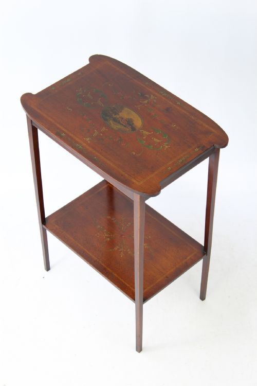 Edwardian Floral Painted Mahogany Table