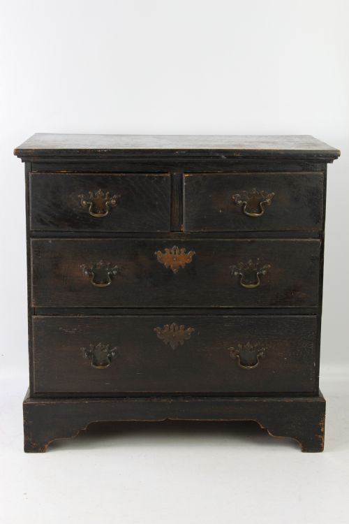 Small Edwardian Ebonised Oak Chest of Drawers
