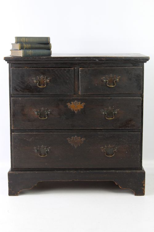 fig 1. Small Edwardian Ebonised Oak Chest of Drawers