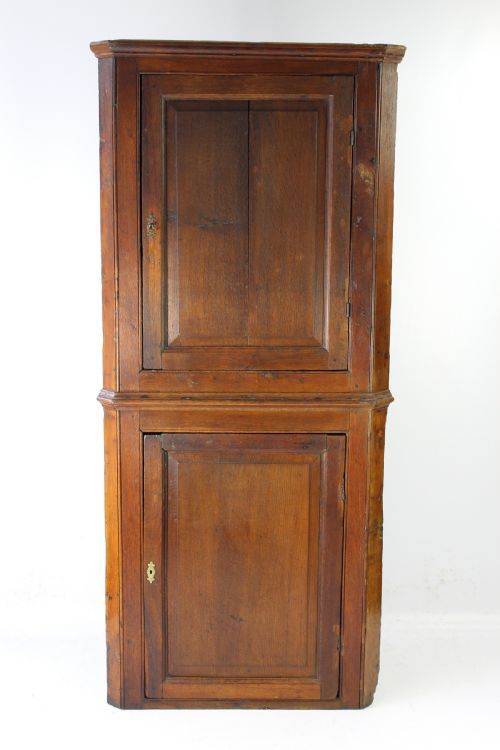 Tall Georgian Standing Oak Corner Cupboard