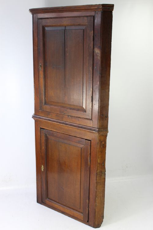 fig 1. Tall Georgian Standing Oak Corner Cupboard
