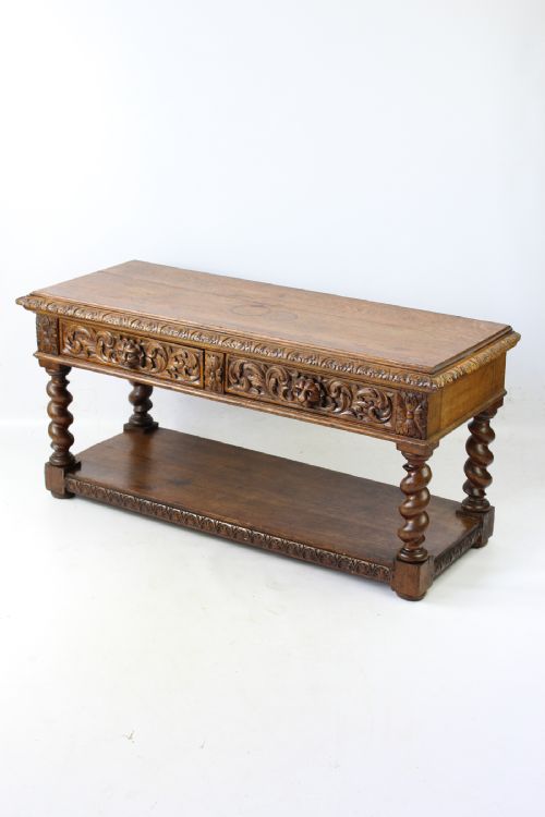 Victorian Gothic Revival Oak Table