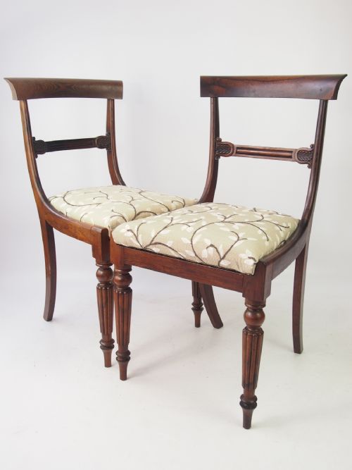 Pair Victorian Rosewood Side Chairs