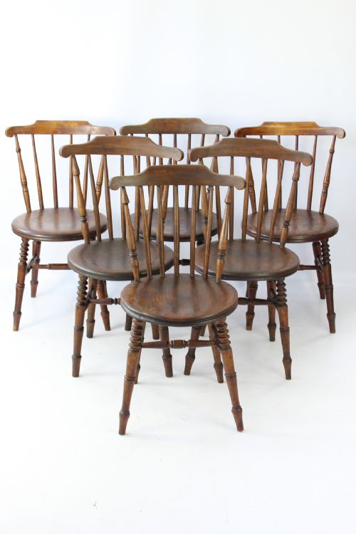 Harlequin Set 6 Victorian Ibex Kitchen Chairs