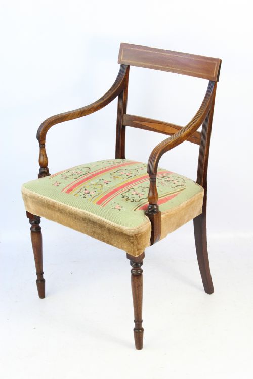 Georgian Mahogany Open Armchair