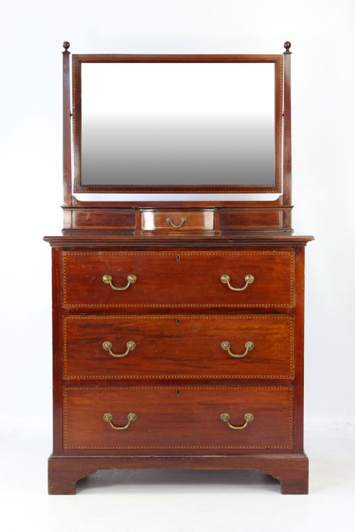 Small Edwardian Mahogany & Inlaid Dressing Table