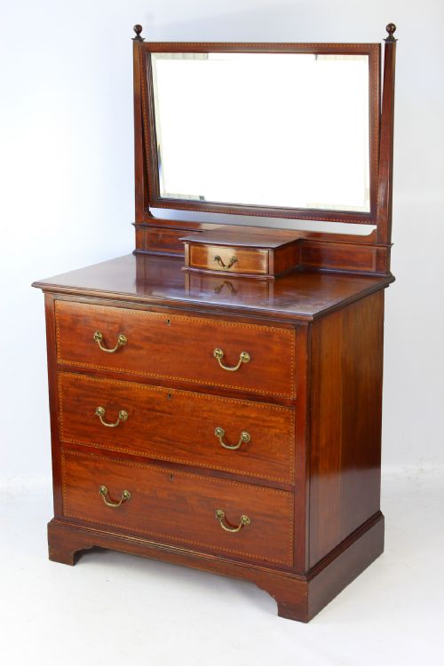fig 1. Small Edwardian Mahogany & Inlaid Dressing Table