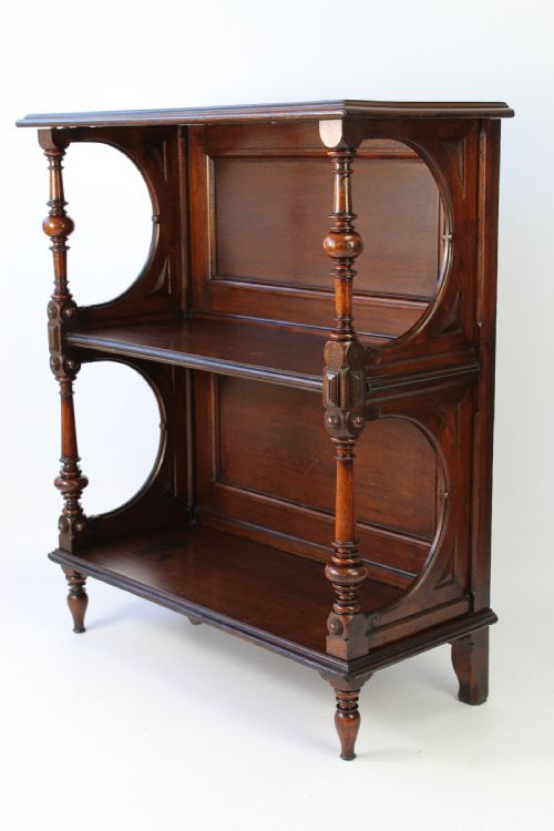 Victorian Walnut Open Bookcase