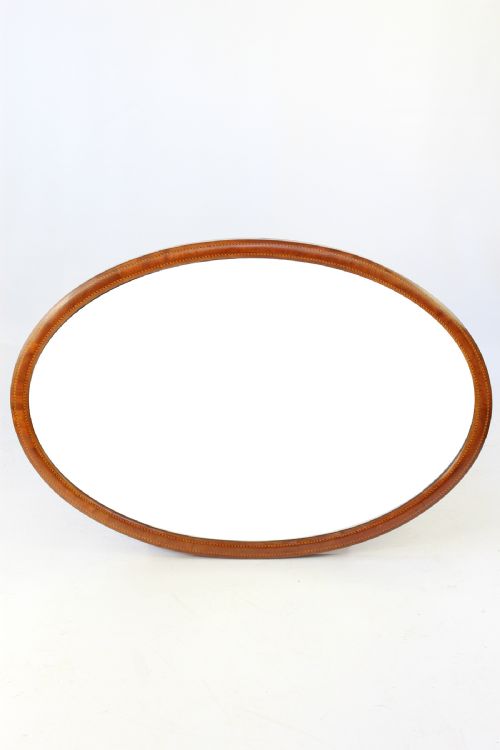 Edwardian Mahogany & Inlaid Oval Mirror