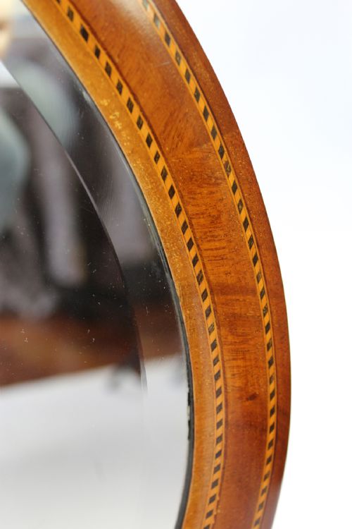 fig 1. Edwardian Mahogany & Inlaid Oval Mirror