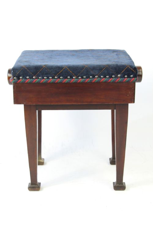 fig 1. Edwardian Arts & Crafts Rise and Fall Piano Stool