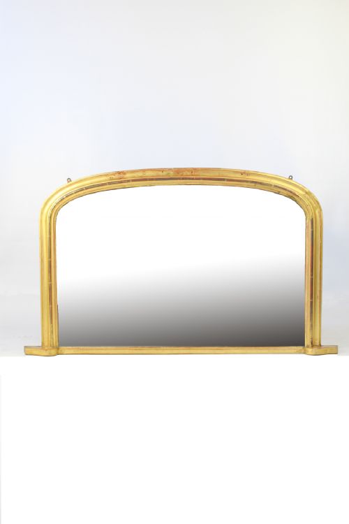 Victorian Arched Top Gilt Overmantle Mirror