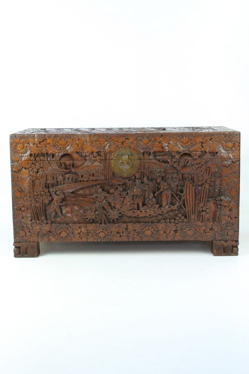 fig 1. Carved Chinese Camphor Wood Chest