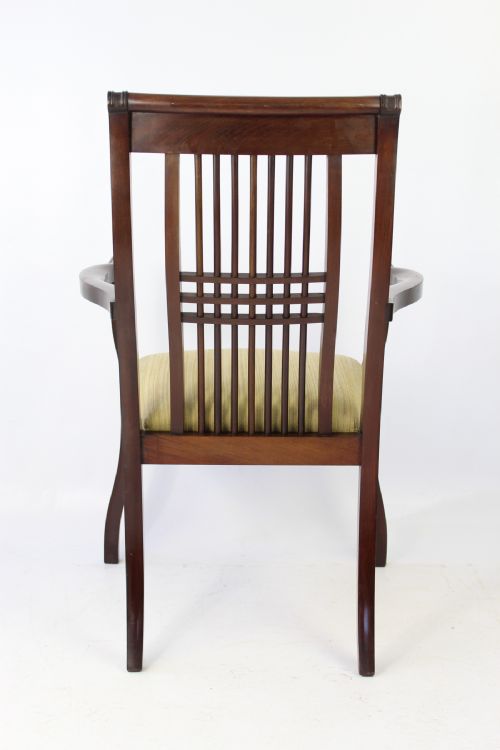 fig 1. Pair Antique Arts & Crafts Mahogany Open Armchairs