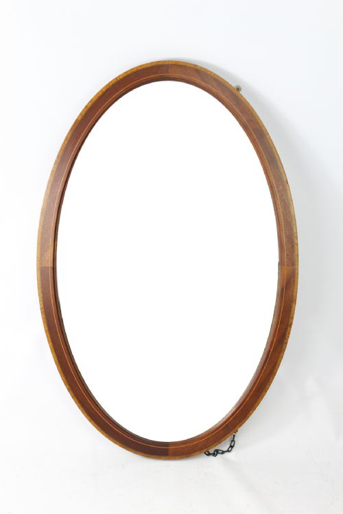 fig 1. Large Edwardian Mahogany & Inlaid Oval Mirror