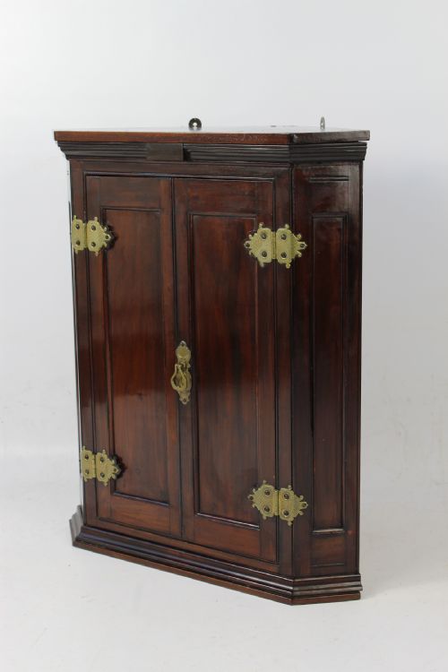 Small Arts & Crafts Mahogany Corner Cupboard