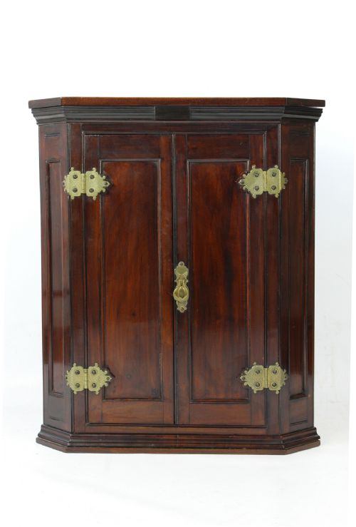 fig 1. Small Arts & Crafts Mahogany Corner Cupboard