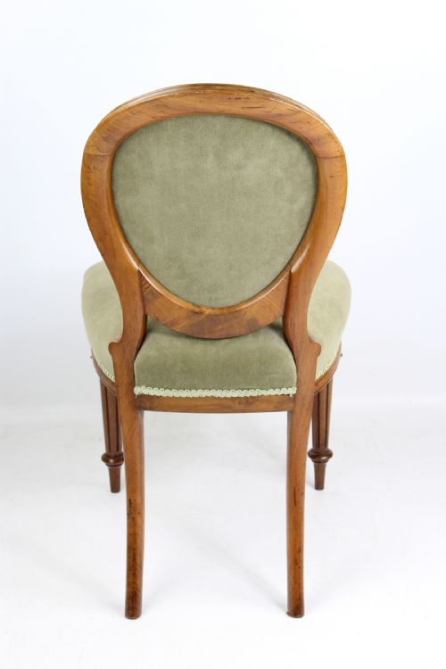 fig 1. Set 4 Antique Victorian Walnut Balloon Chairs