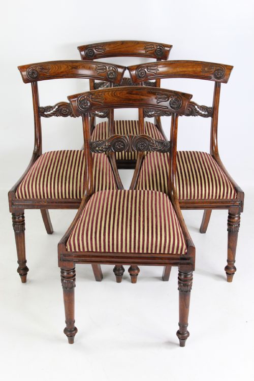Set 4 Antique William IV Rosewood Dining Chairs in the Manner of Gillows