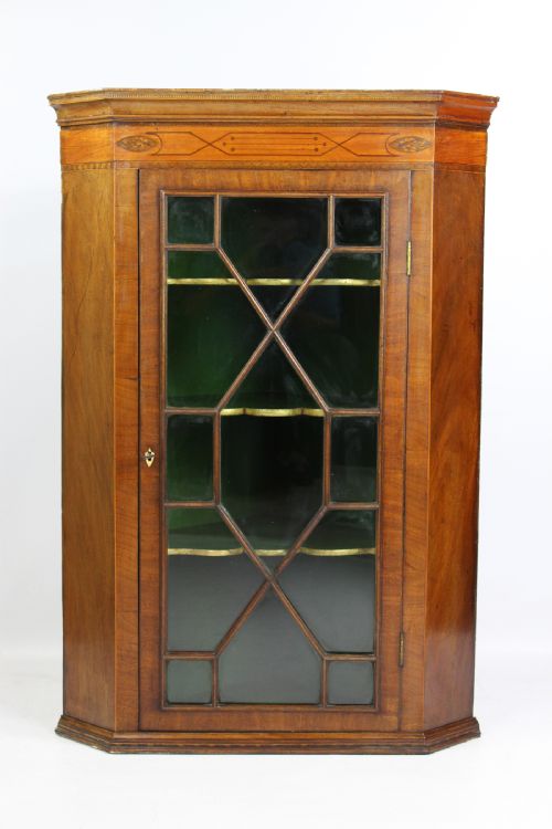 Georgian Astragal Glazed Mahogany Corner Cabinet