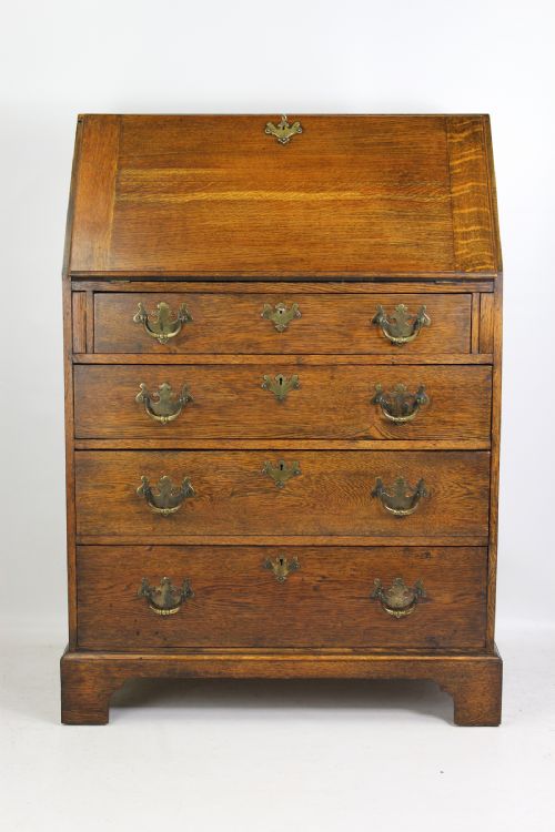 Small Antique Edwardian Oak Bureau