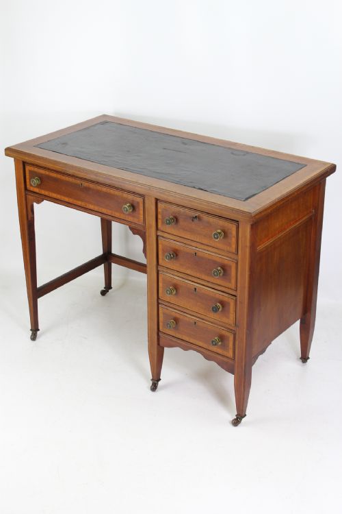 Edwardian Mahogany & Inlaid Desk