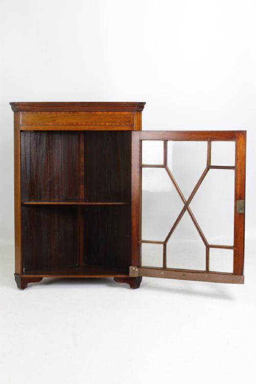 fig 1. Small Edwardian Mahogany & Inlaid Corner Cabinet