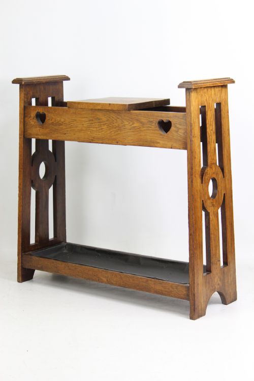 Edwardian Arts & Crafts Oak Umbrella Stand