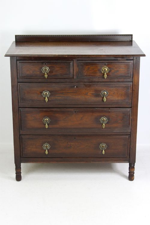 Small Antique Edwardian Oak Chest of Drawers