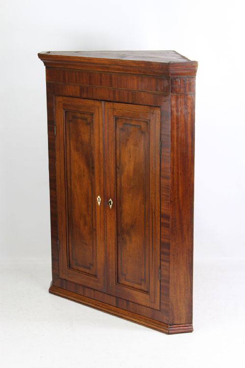 fig 1. Georgian Inlaid Mahogany Corner Cupboard