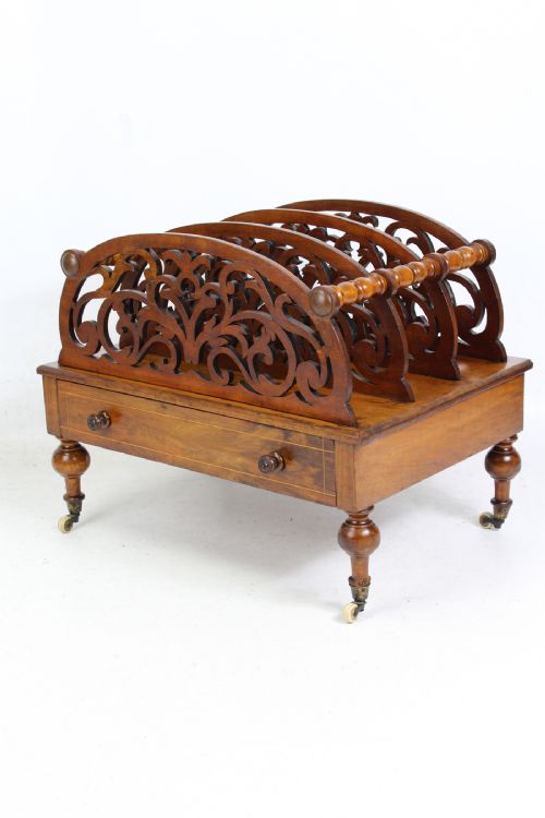 fig 1. Victorian Walnut Canterbury Magazine Rack