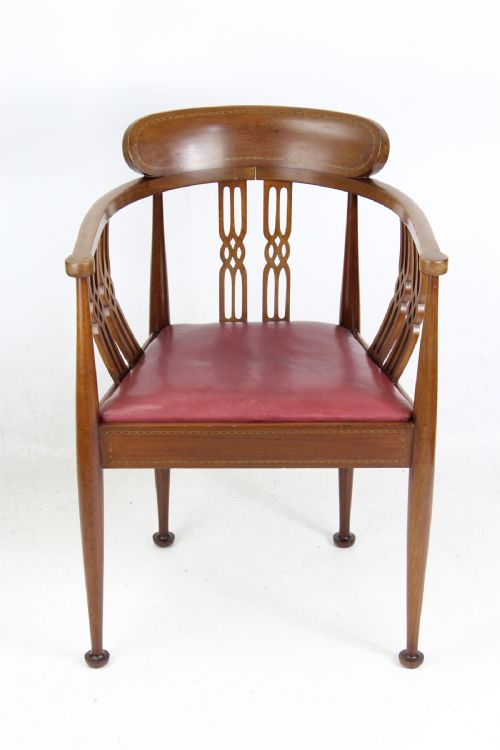 Edwardian Arts & Crafts Mahogany Tub Chair