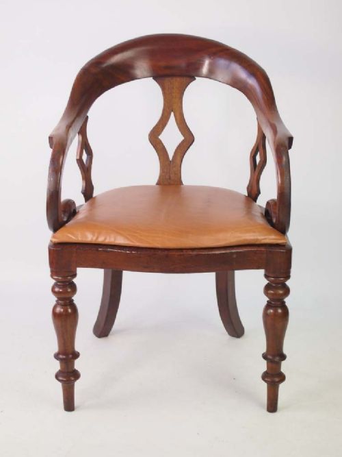 Antique Victorian Mahogany Desk Chair