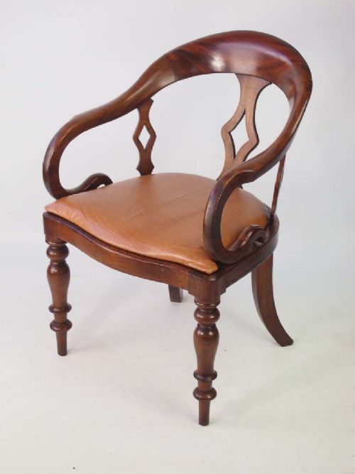 fig 1. Antique Victorian Mahogany Desk Chair