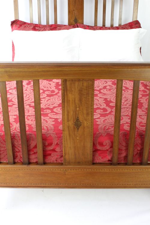 fig 1. Antique Edwardian Mahogany & Inlaid Double Bed
