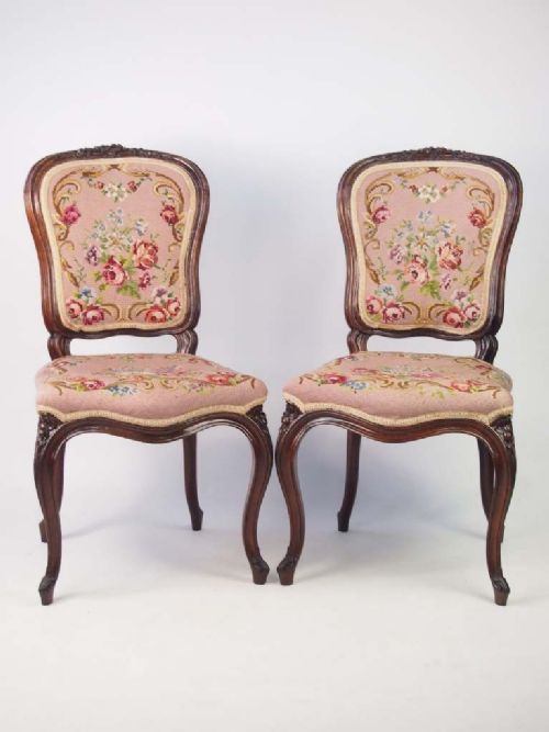 Pair Antique French Rosewood Chairs
