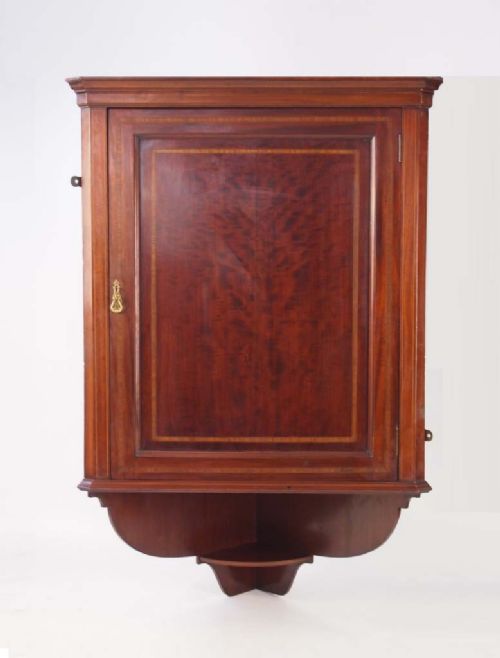 Edwardian Mahogany & Inlaid Corner Cupboard