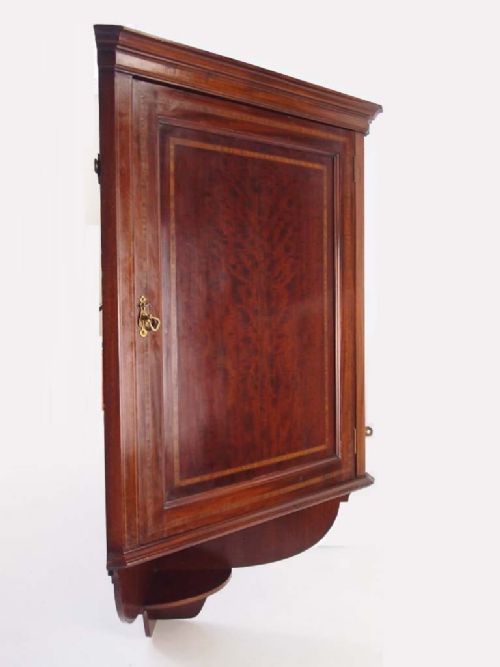 fig 1. Edwardian Mahogany & Inlaid Corner Cupboard