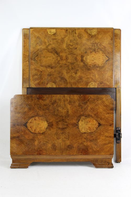 Art Deco Burr Walnut Single Bed