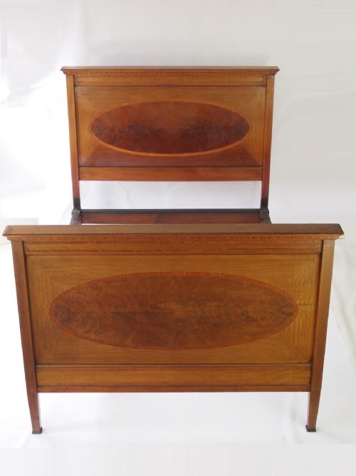 fig 2. Victorian Mahogany & Inlaid Double Bed