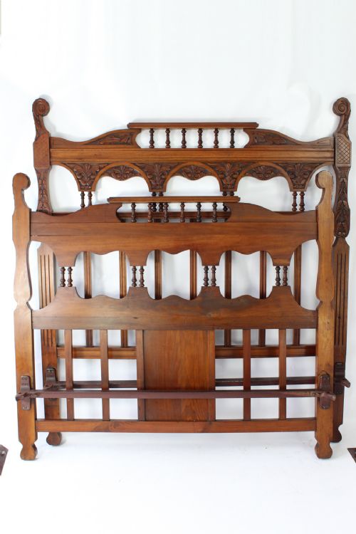 fig 1. Victorian Carved Walnut Double Bed