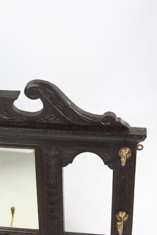 fig 1. Victorian Gothic Hall Mirror with Hooks