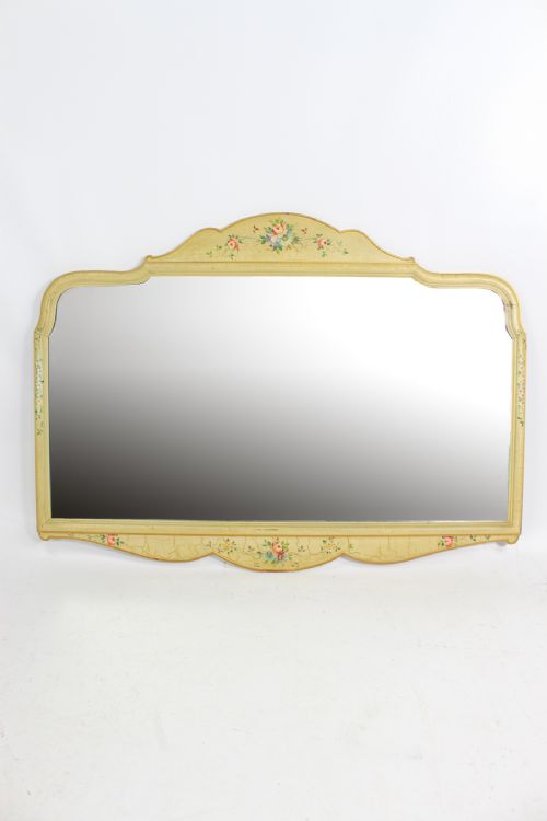 Vintage Floral Painted Hall Mirror
