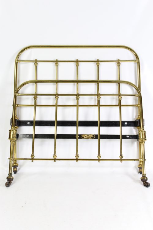 Large Single Victorian Brass Bed by Hoskins & Sewell