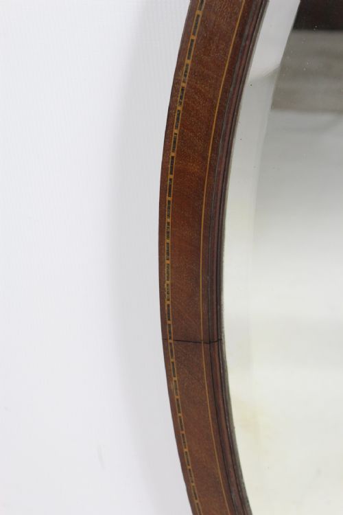 fig 1. Antique Edwardian Mahogany & Inlaid Oval Mirror