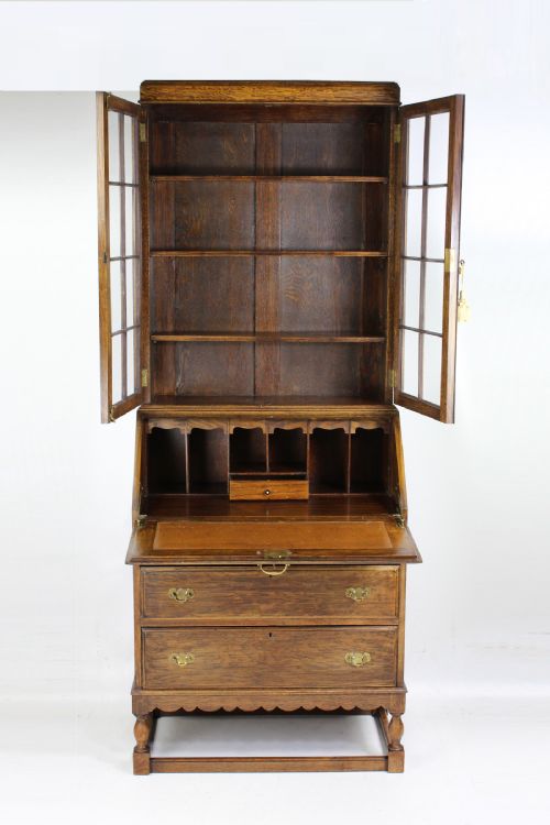fig 1. Oak Bureau Bookcase