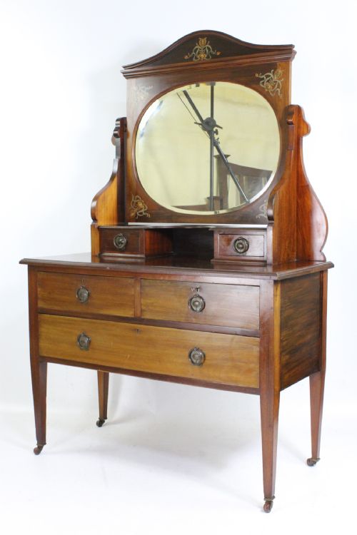 fig 1. Edwardian Arts & Crafts Mahogany Dressing Table