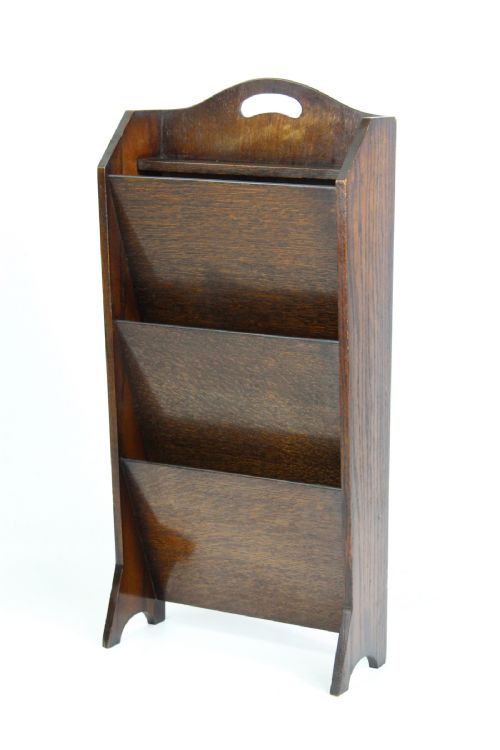Art Deco Oak Newspaper Stand